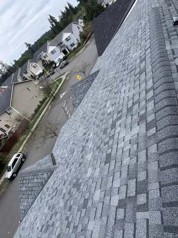 Long run of new gray shingles
